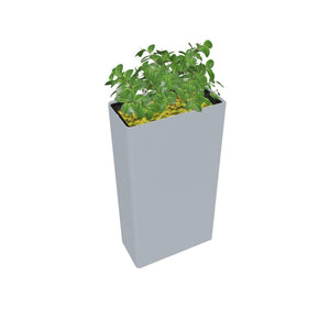 KASKAD® RUN Indoor Painted Steel Rectangular Planter, End Unit, 18" W x 9" D x 36" H
