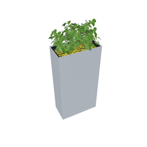 KASKAD® RUN Indoor Painted Steel Rectangular Planter, Middle Unit, 18" W x 9" D x 36" H