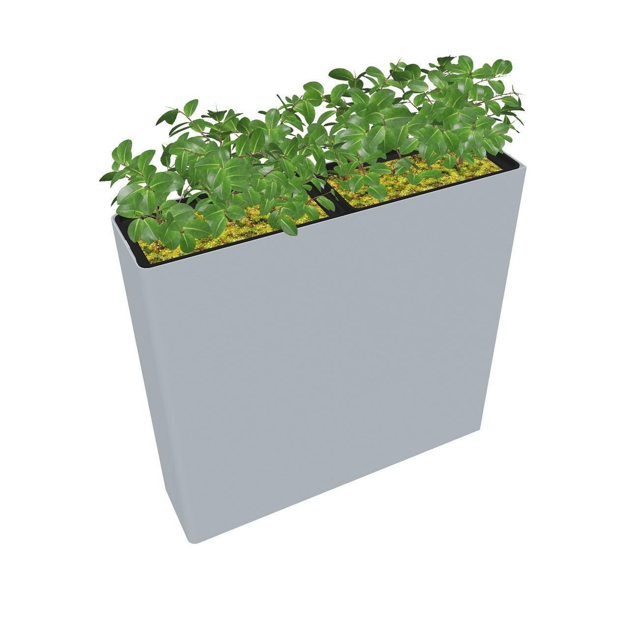 KASKAD® RUN Indoor Painted Steel Rectangular Planter, End Unit, 36" W x 9" D x 36" H