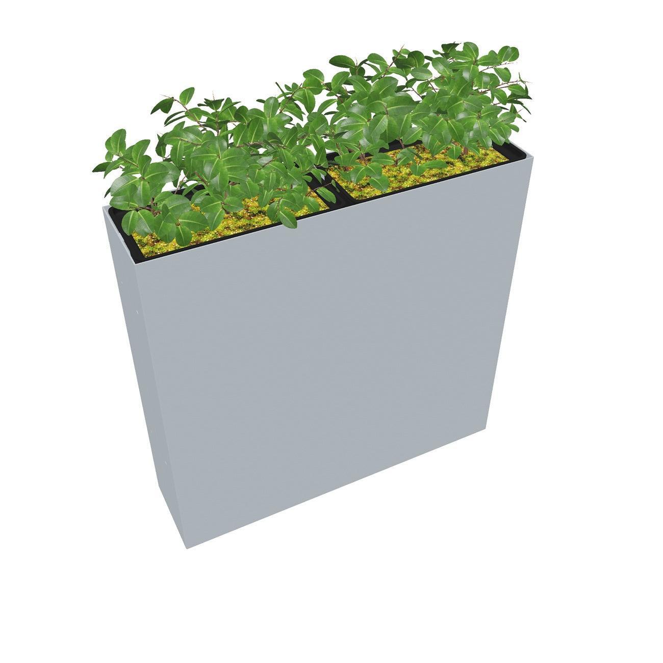 KASKAD® RUN Indoor Painted Steel Rectangular Planter, Middle Unit, 36" W x 9" D x 36" H
