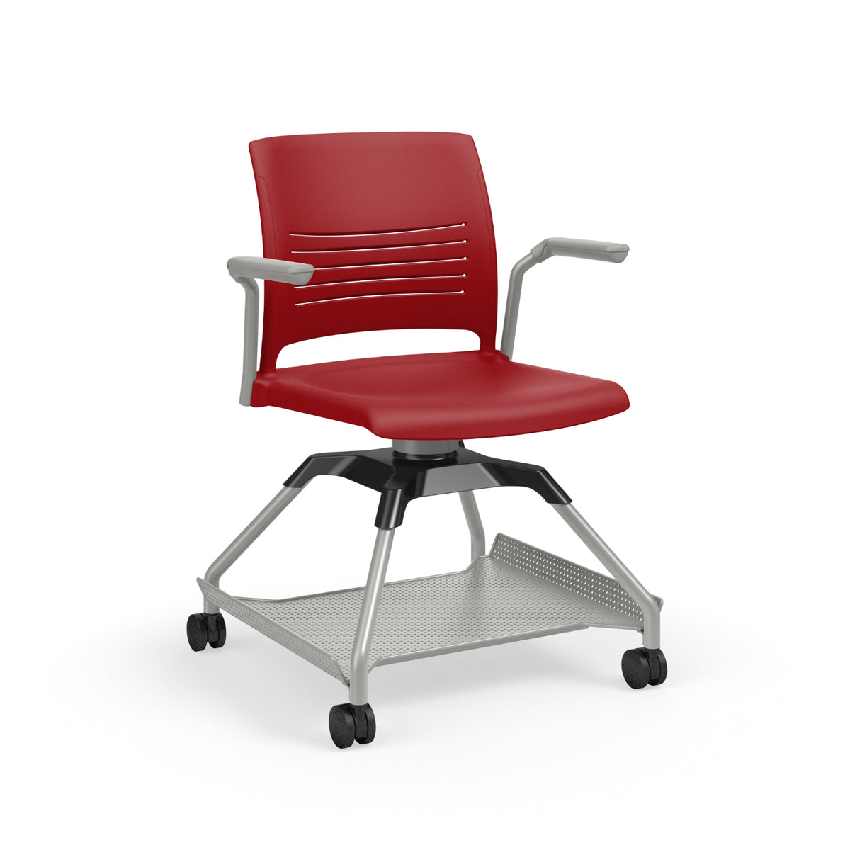Learn2® Strive Mobile Seating Cantilever Armchair with Flat Accessory Rack, Polypropylene Seat and Back, FREE SHIPPING