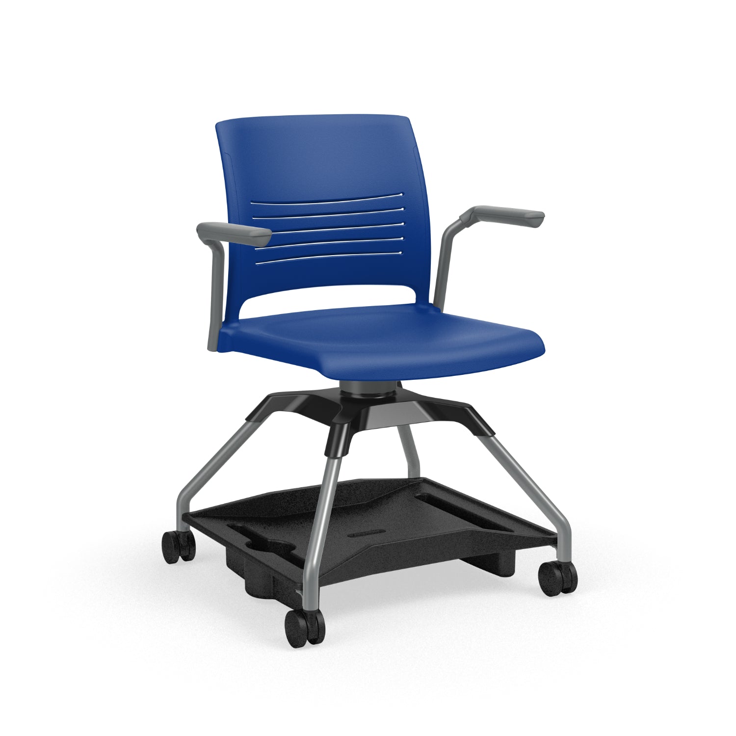 Learn2® Strive Mobile Seating Cantilever Armchair with Poly Bookbag Rack, Polypropylene Seat and Back, FREE SHIPPING
