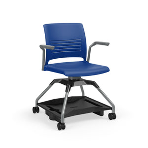 Learn2® Strive Mobile Seating Cantilever Armchair with Poly Bookbag Rack, Polypropylene Seat and Back, FREE SHIPPING