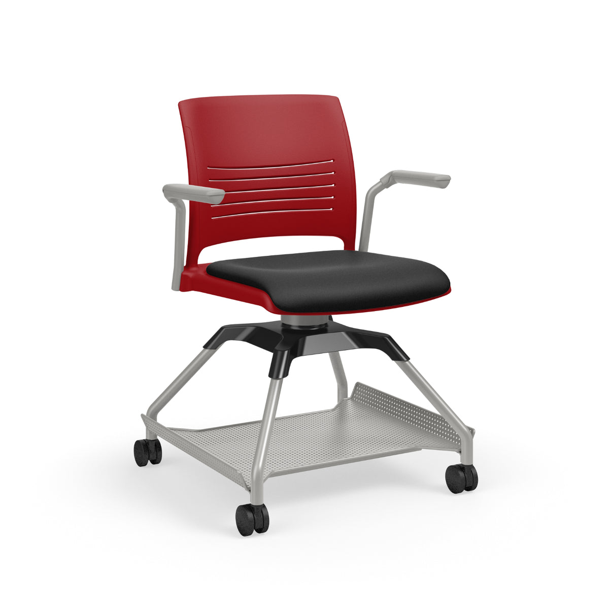 Learn2® Strive Mobile Seating Cantilever Armchair with Flat Accessory Rack, Upholstered Seat/Polypropylene Back, FREE SHIPPING
