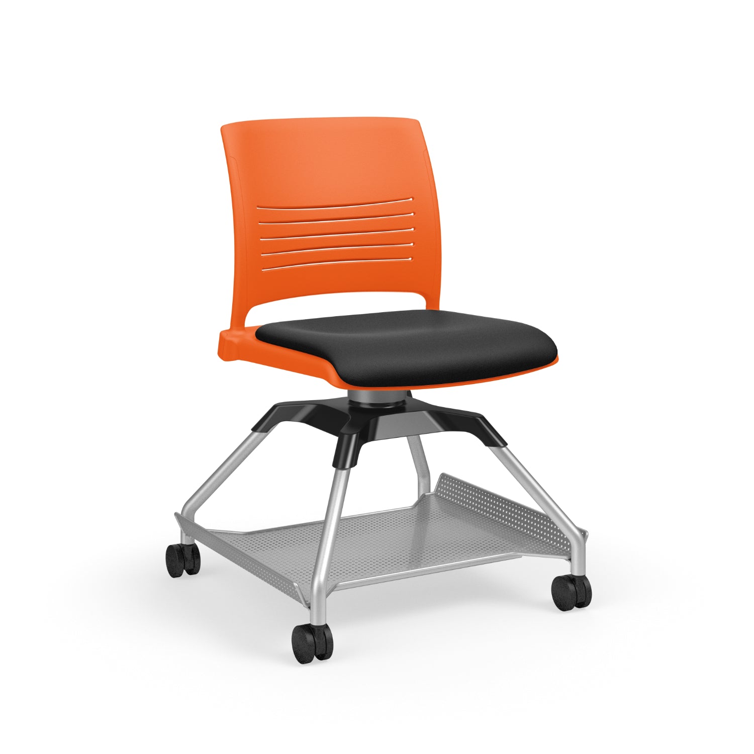 Learn2® Strive Mobile Seating with Flat Accessory Rack, Upholstered Seat/Polypropylene Back, FREE SHIPPING