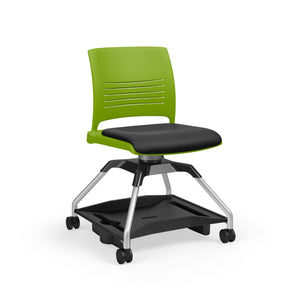 Learn2® Strive Mobile Seating with Poly Bookbag Rack, Upholstered Seat/Polypropylene Back, FREE SHIPPING