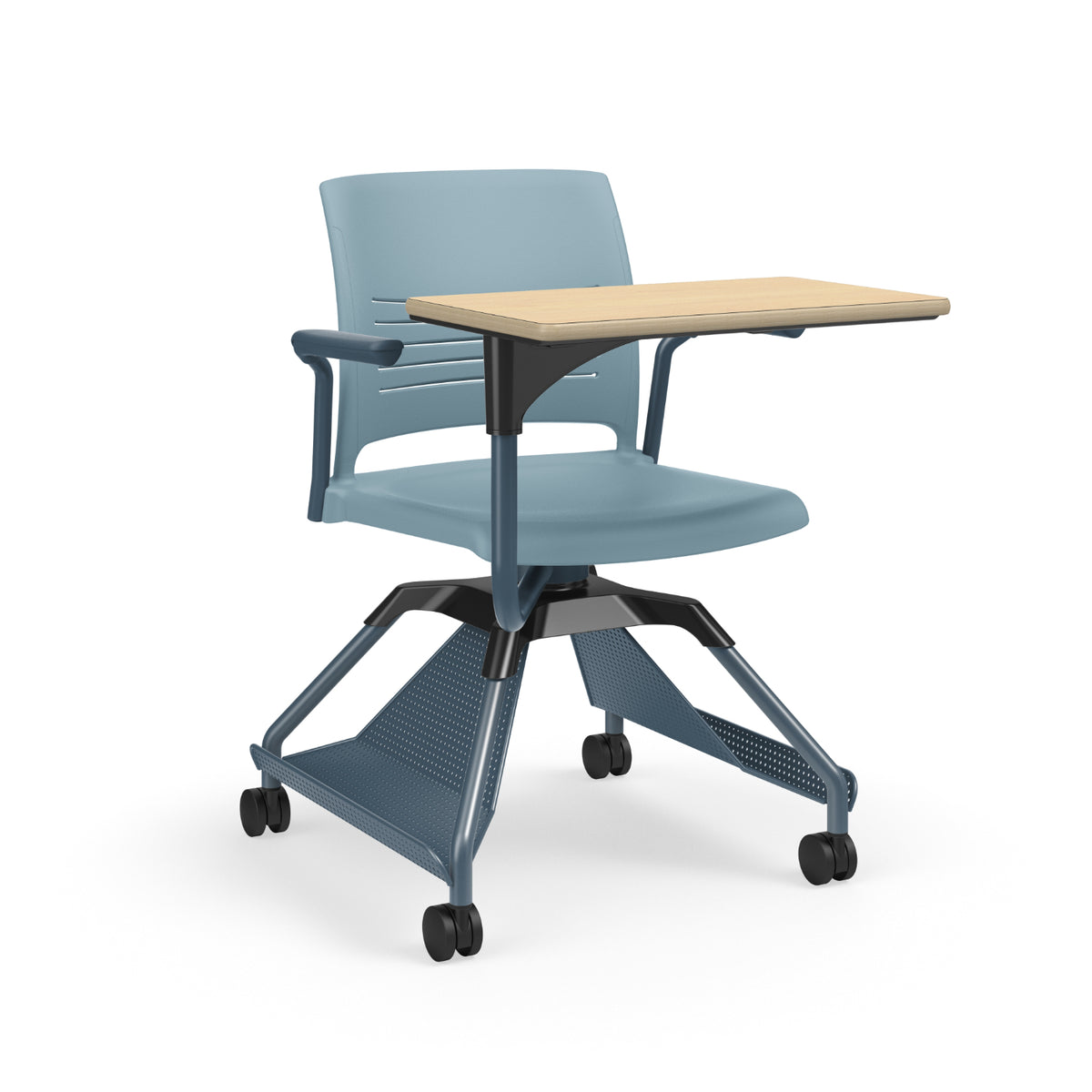 Learn2® Strive Mobile Seating, Cantilever Armchair with Laminate Worksurface, Accessory Rack, Polypropylene Seat and Back, FREE SHIPPING