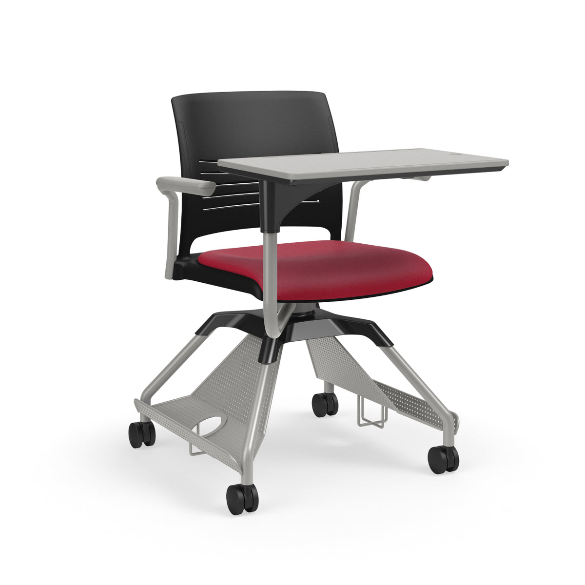 Learn2® Strive Mobile Seating, Cantilever Armchair with Plastic Worksurface, Cup Holder/Accessory Rack Upholstered Seat/Polypropylene Back, FREE SHIPPING