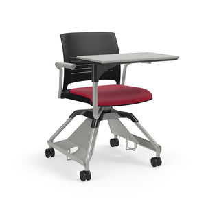 Learn2® Strive Mobile Seating, Cantilever Armchair with Plastic Worksurface, Cup Holder/Accessory Rack Upholstered Seat/Polypropylene Back, FREE SHIPPING