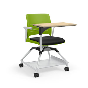 Learn2® Strive Mobile Seating, Cantilever Armchair with Laminate Worksurface, Flat Accessory Rack Upholstered Seat/Polypropylene Back, FREE SHIPPING