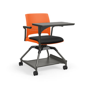 Learn2® Strive Mobile Seating, Cantilever Armchair with Plastic Worksurface, Flat Accessory Rack Upholstered Seat/Polypropylene Back, FREE SHIPPING