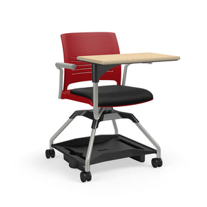 Learn2® Strive Mobile Seating, Cantilever Armchair with Laminate Worksurface, Poly Bookbag Rack Upholstered Seat/Polypropylene Back, FREE SHIPPING