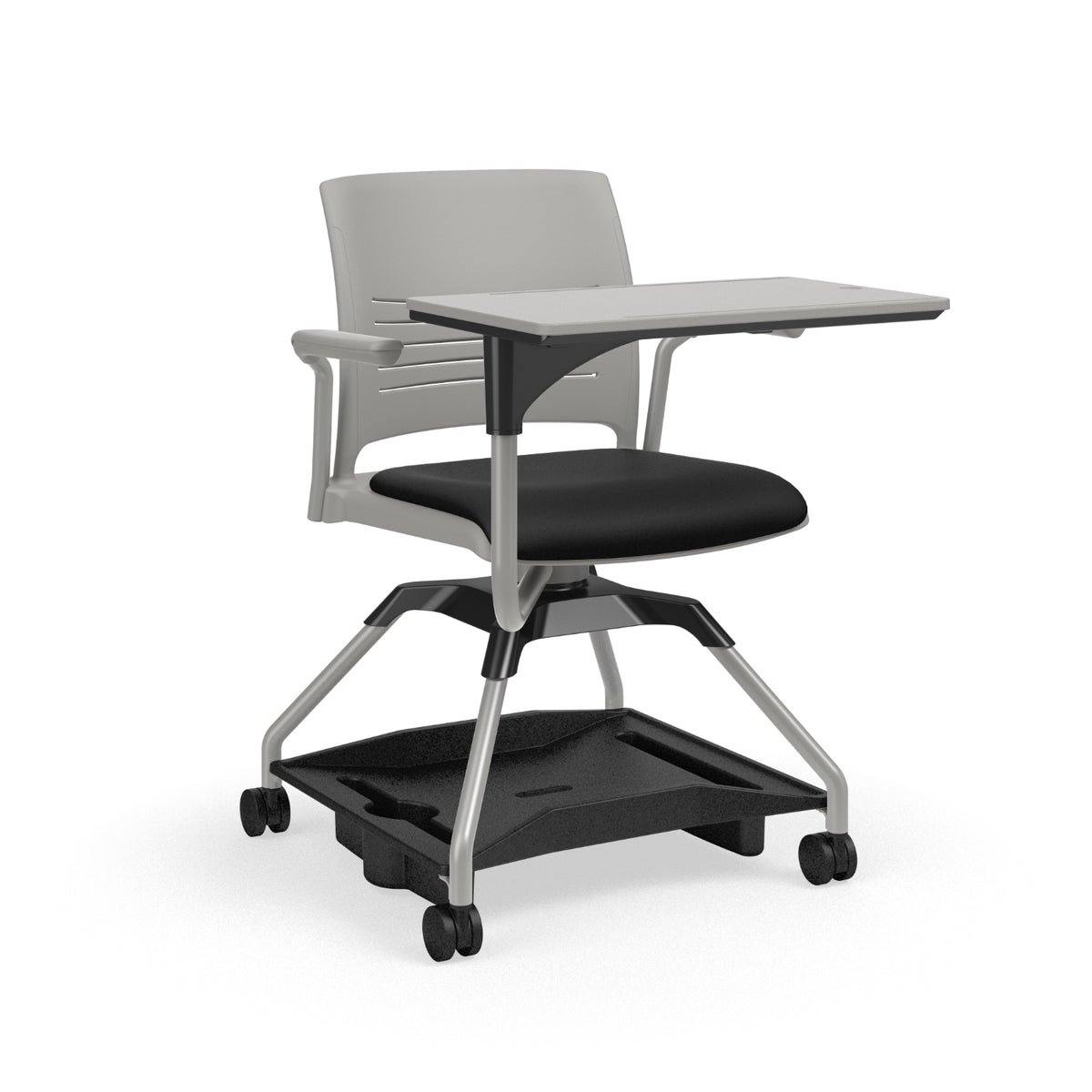 Learn2® Strive Mobile Seating, Cantilever Armchair with Plastic Worksurface, Poly Bookbag Rack Upholstered Seat/Polypropylene Back, FREE SHIPPING