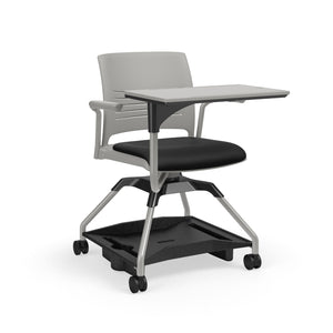 Learn2® Strive Mobile Seating, Cantilever Armchair with Plastic Worksurface, Poly Bookbag Rack Upholstered Seat/Polypropylene Back, FREE SHIPPING