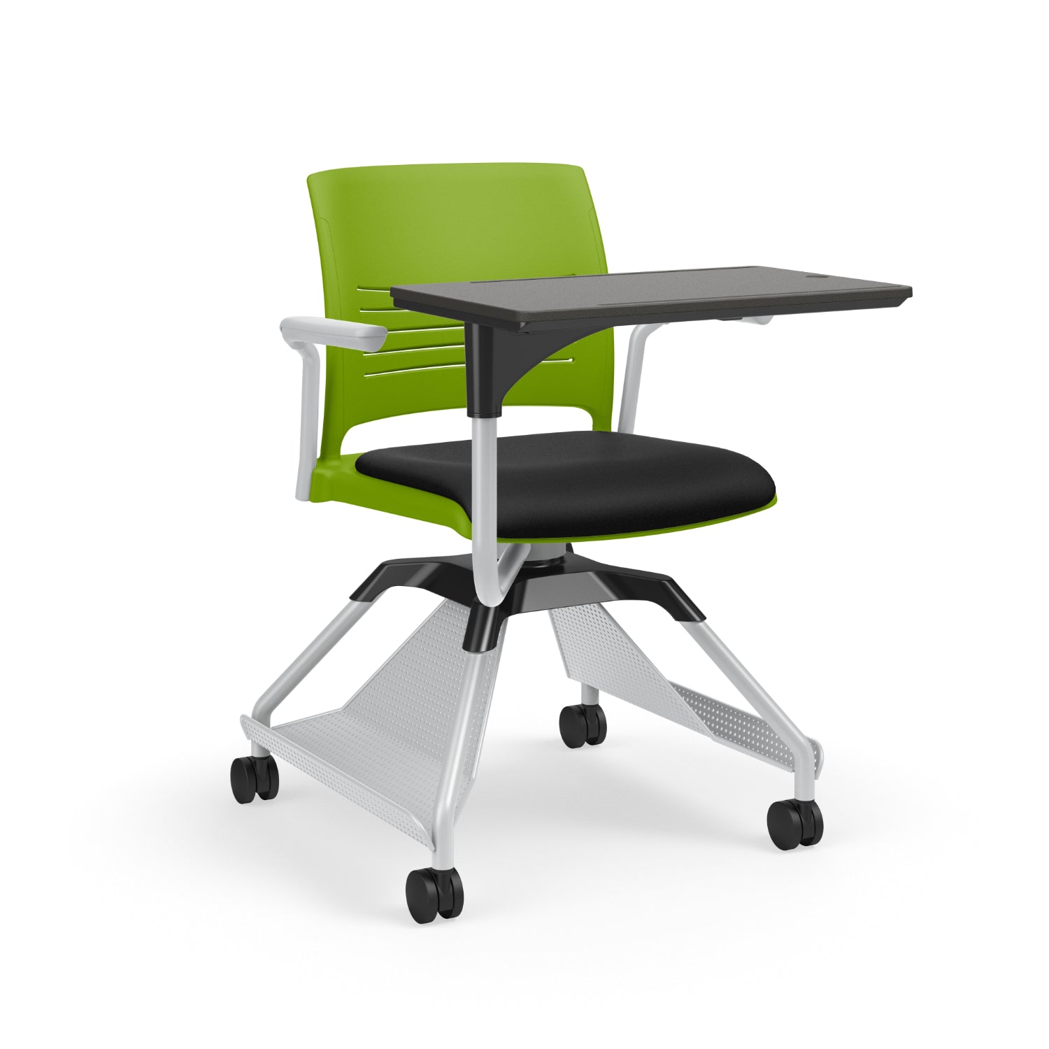 Learn2® Strive Mobile Seating, Cantilever Armchair with Plastic Worksurface, Accessory Rack Upholstered Seat/Polypropylene Back, FREE SHIPPING