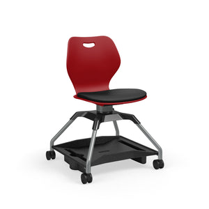 Learn2® Intellect Wave Mobile Seating with Poly Bookbag Rack, Upholstered Seat/Polypropylene Back, FREE SHIPPING