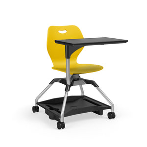 Learn2® Intellect Wave Mobile Seating with Plastic Worksurface, Poly Bookbag Rack, Polypropylene Seat and Back, FREE SHIPPING