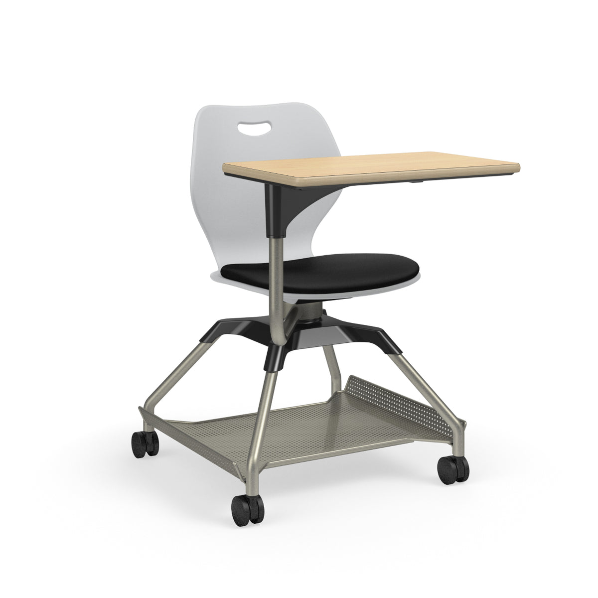Learn2® Intellect Wave Mobile Seating with Laminate Worksurface, Flat Accessory Rack, Upholstered Seat/Polypropylene Back, FREE SHIPPING