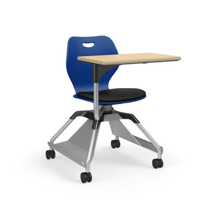 Learn2® Intellect Wave Mobile Seating with Laminate Worksurface, Accessory Rack, Upholstered Seat/Polypropylene Back, FREE SHIPPING