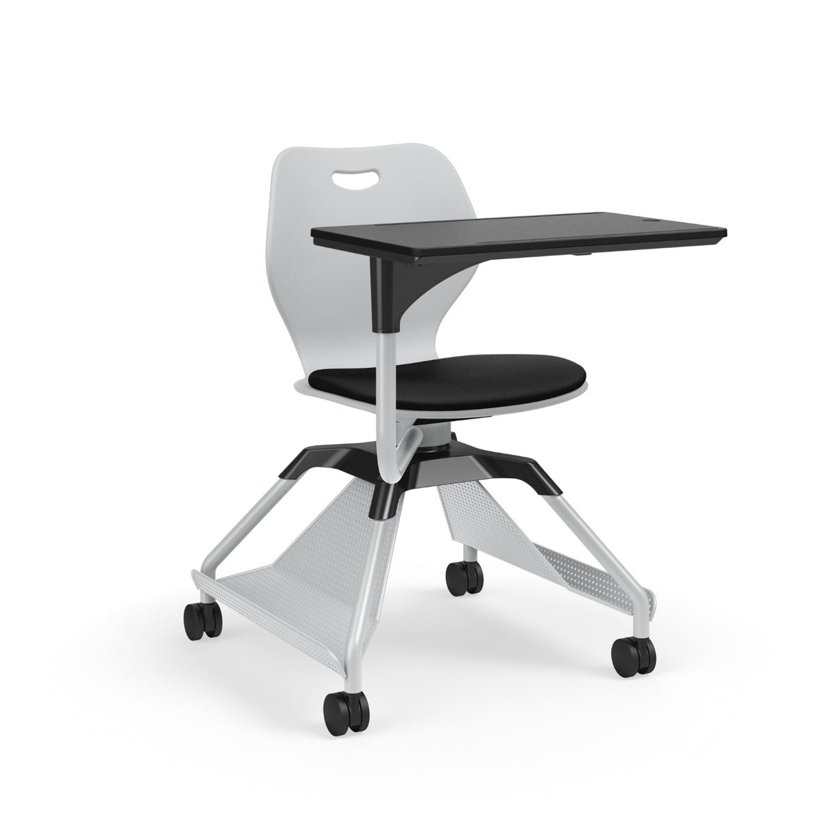 Learn2® Intellect Wave Mobile Seating with Plastic Worksurface, Accessory Rack, Upholstered Seat/Polypropylene Back, FREE SHIPPING