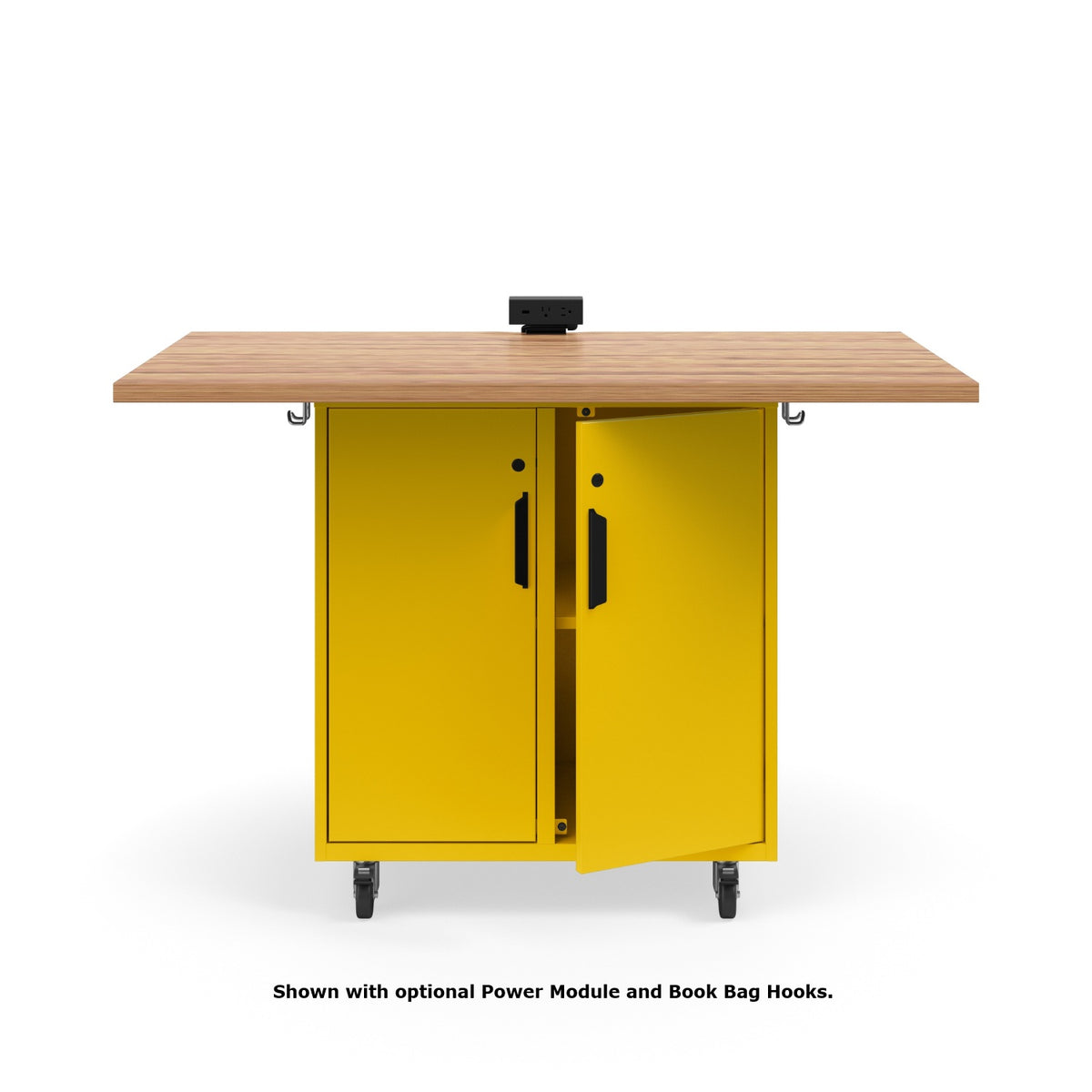 KI Ruckus Mobile Worktable, Single-Faced 2x2 Cubby Storage with Doors, 54" W x 30" D, 1-1/4" Laminate Top, FREE SHIPPING