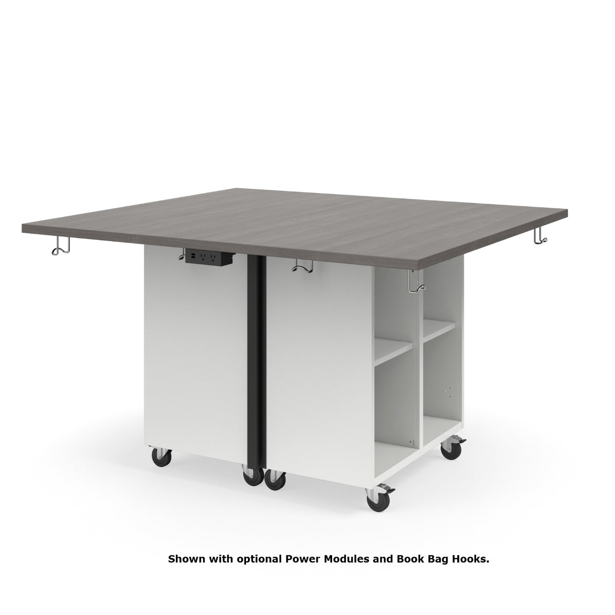 KI Ruckus Mobile Worktable, Double-Faced 2x2 Open Cubby Storage, 54" W x 60" D, 1-1/4" Laminate Top, FREE SHIPPING