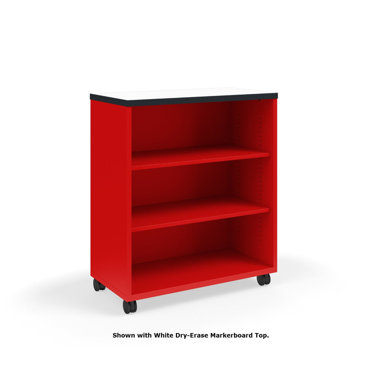 KI Ruckus Single-Faced Metal Bookcase with 2 Adjustable Shelves, Laminate Top, 36" W x 18" D x 42" H, FREE SHIPPING
