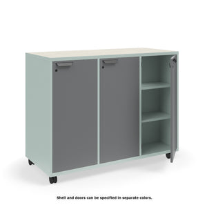 Ruckus Double-Faced Cubby Storage with Doors, Standard Key Lock, 3 x 3 Cubbies, 54" W x 24" D x 36" H, FREE SHIPPING