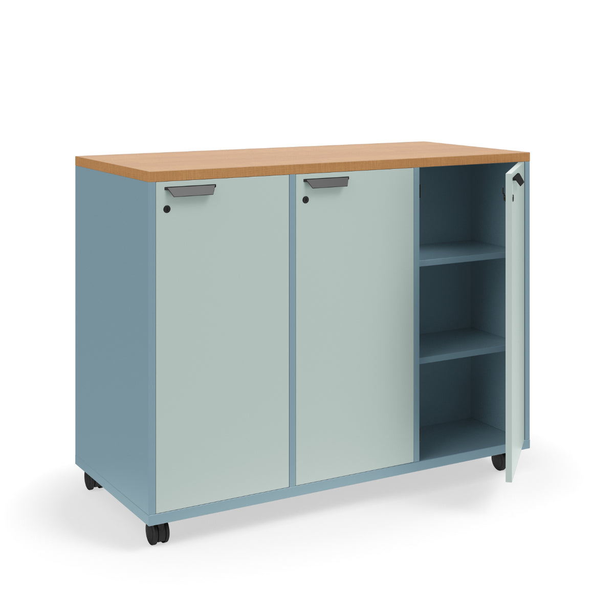 KI Ruckus Double-Faced Cubby Storage with Doors, Standard Key Lock, 3 x 3 Cubbies, 54" W x 24" D x 42" H, FREE SHIPPING