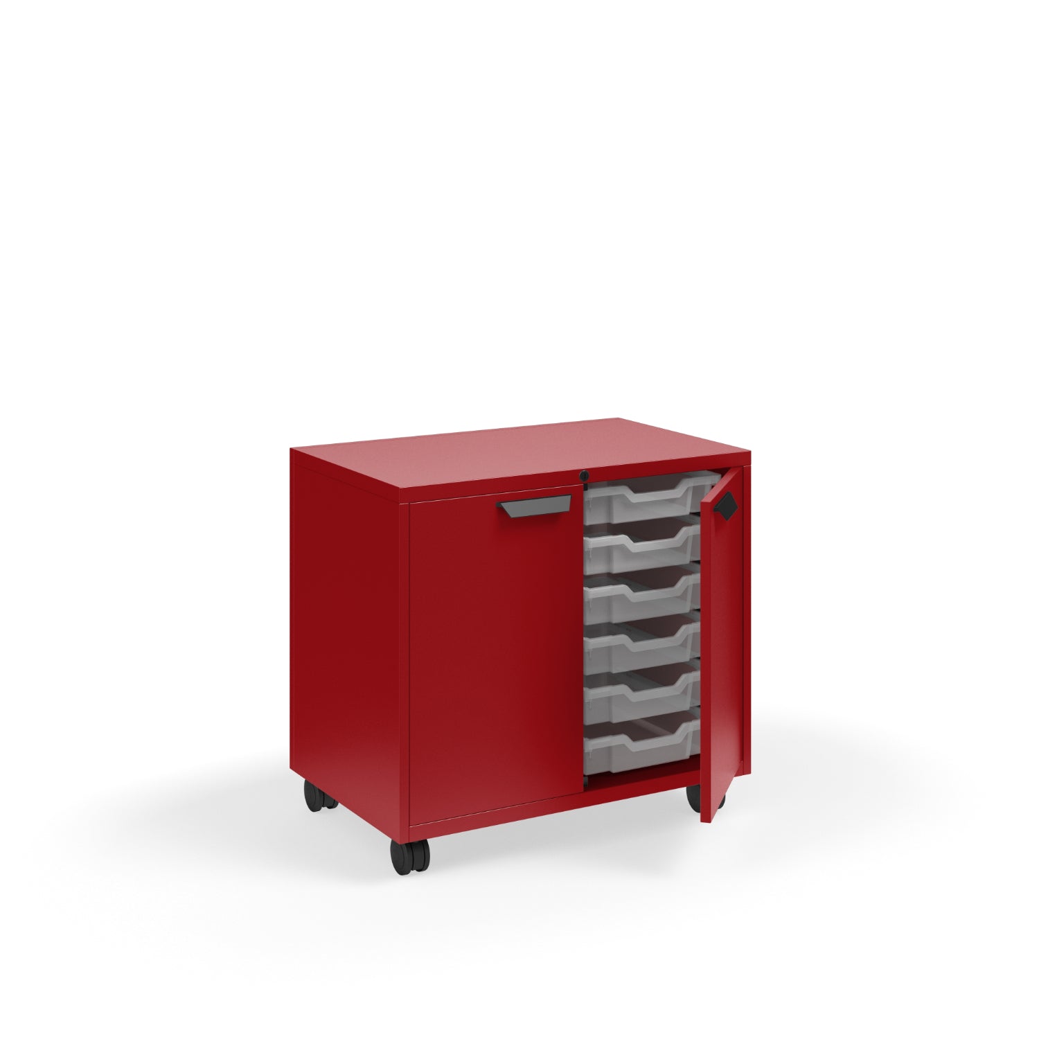 KI Ruckus Tote Storage, Short 2-Column Unit with Doors and (12) 3" Totes, FREE SHIPPING