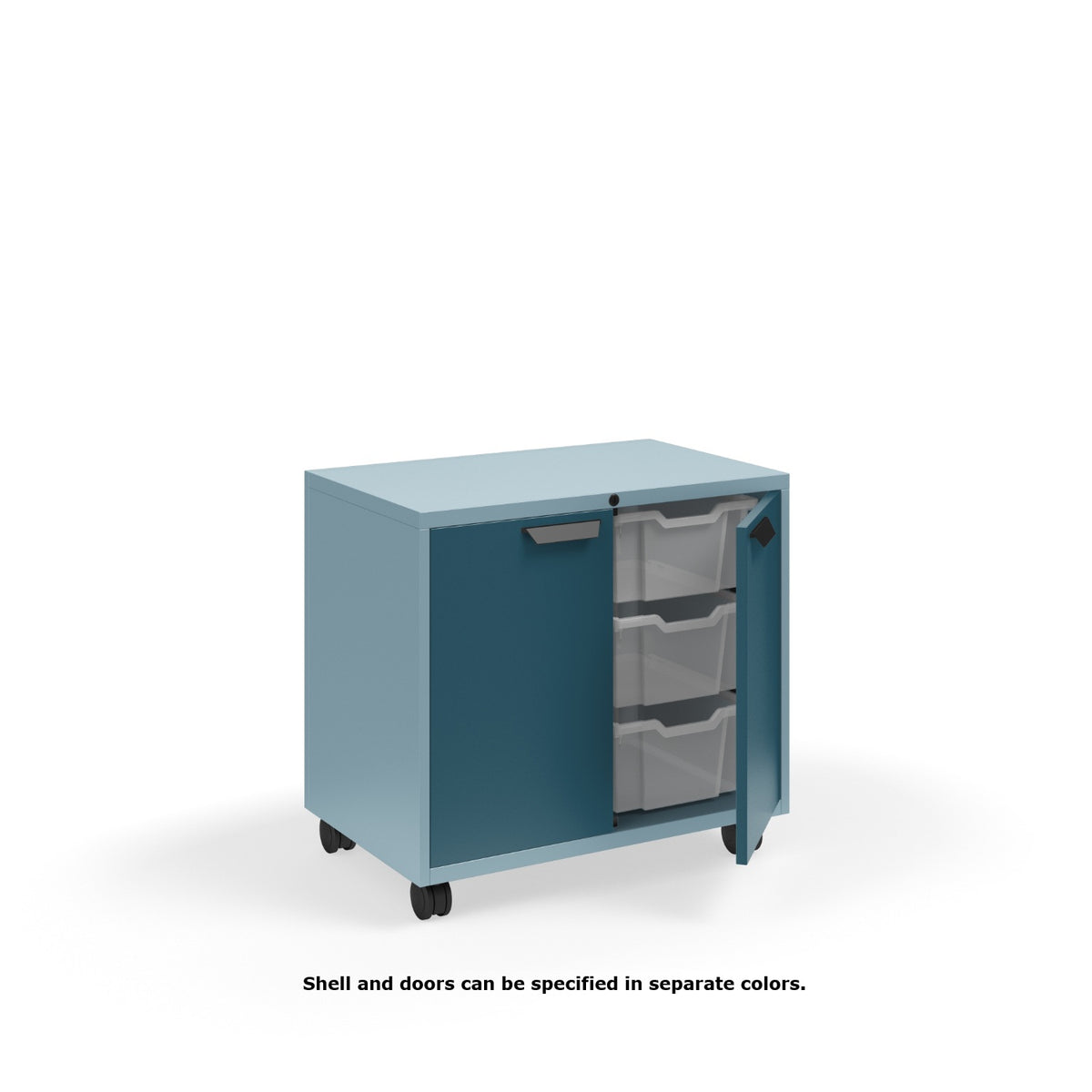 KI Ruckus Tote Storage, Short 2-Column Unit with Doors and (6) 6" Totes, FREE SHIPPING