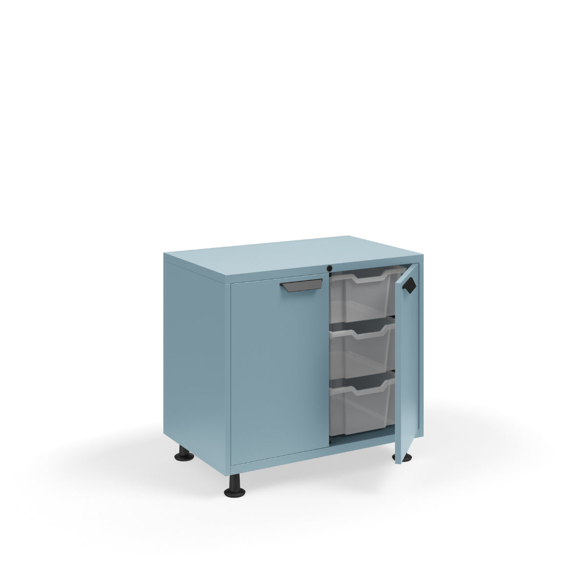 KI Ruckus Tote Storage, Short 2-Column Unit with Doors and (6) 6" Totes, FREE SHIPPING