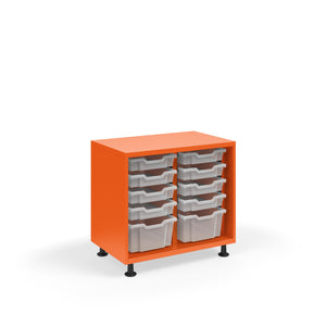 Ruckus Tote Storage, Short 2-Column Open Unit with (8) 3" Totes  and (2) 6" Totes, FREE SHIPPING
