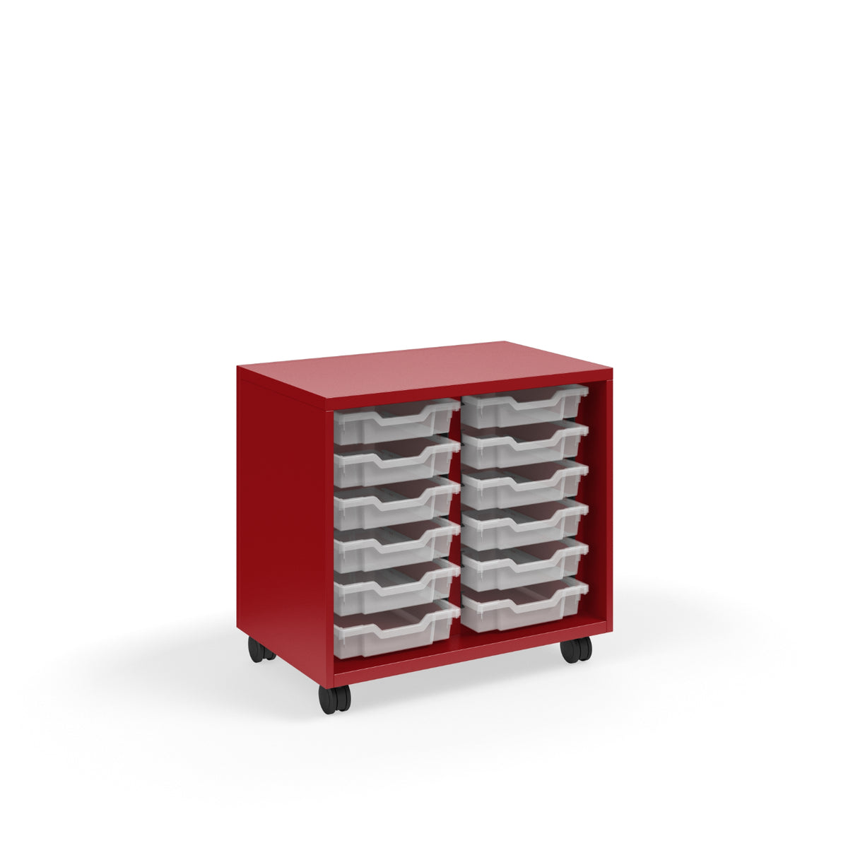 KI Ruckus Tote Storage, Short 2-Column Open Unit with (12) 3" Totes, FREE SHIPPING