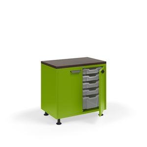 Ruckus Tote Storage with Laminate Top, Short 2-Column Unit with Doors and (8) 3" and (2) 6" Totes, FREE SHIPPING