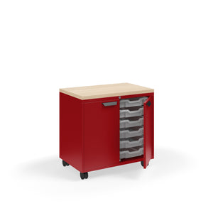 Ruckus Tote Storage with Laminate Top, Short 2-Column Unit with Doors and (12) 3" Totes, FREE SHIPPING