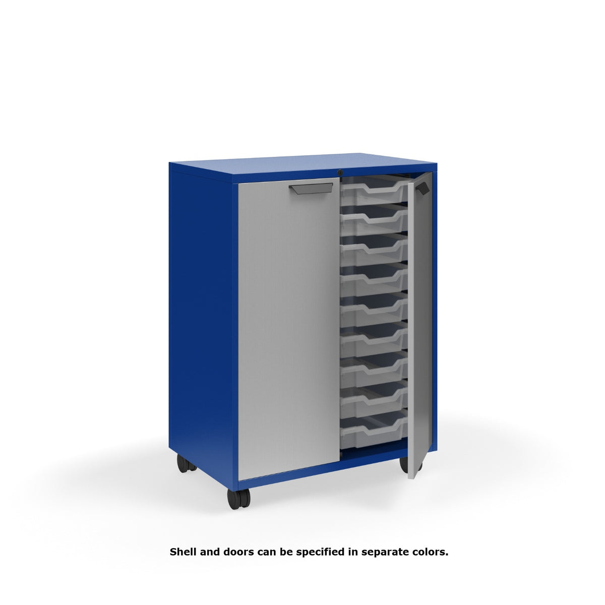 KI Ruckus Tote Storage, Tall 2-Column Unit with Doors and (18) 3" Totes, FREE SHIPPING