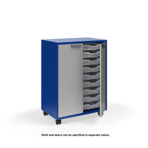 Ruckus Tote Storage, Tall 2-Column Unit with Doors and (18) 3" Totes, FREE SHIPPING