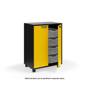 Ruckus Tote Storage, Tall 2-Column Unit with Doors and (8) 6" Totes, FREE SHIPPING