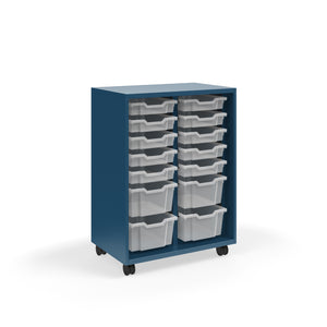 Ruckus Tote Storage, Tall 2-Column Open Unit with (10) 3" Totes and (4) 6" Totes, FREE SHIPPING
