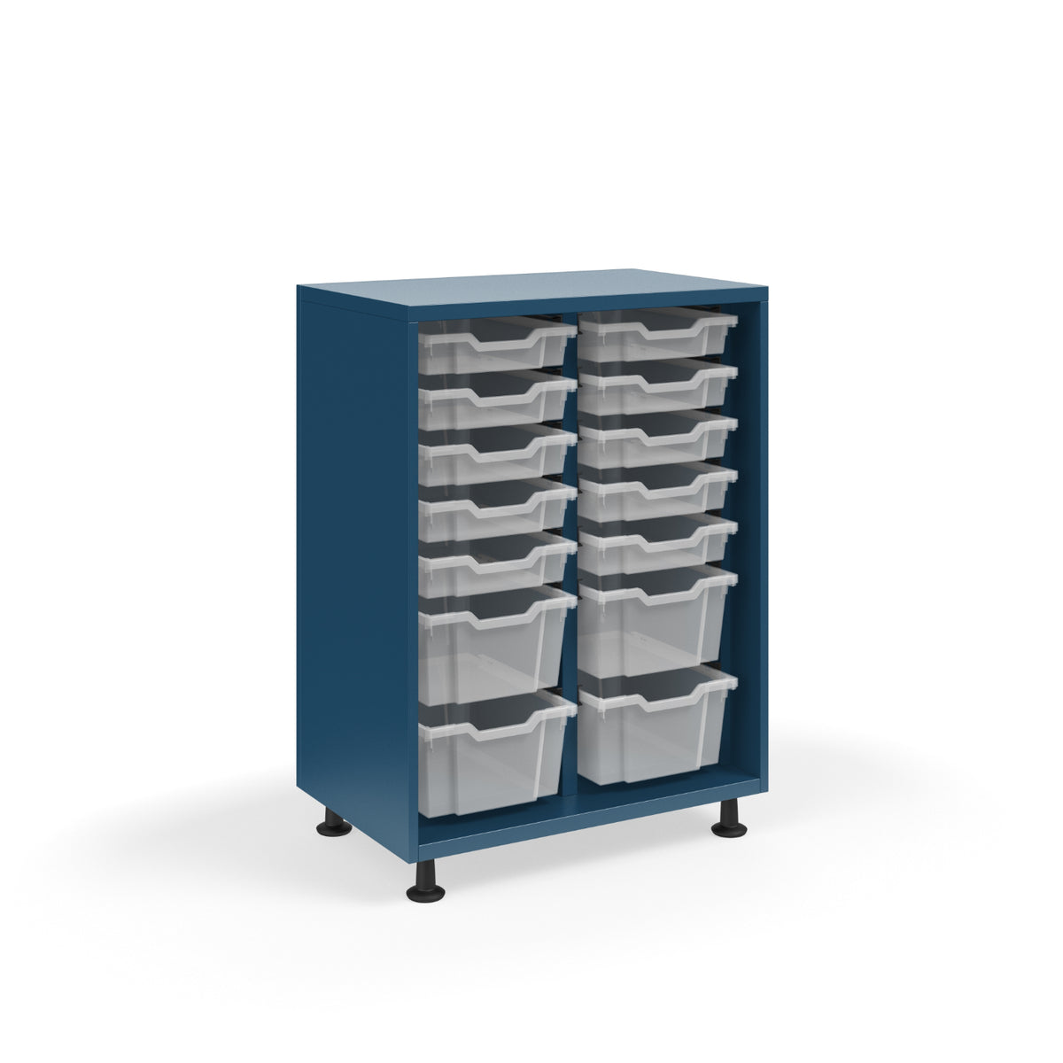 KI Ruckus Tote Storage, Tall 2-Column Open Unit with (10) 3" Totes and (4) 6" Totes, FREE SHIPPING