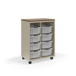 Ruckus Tote Storage with Laminate Top, Tall 2-Column Open Unit with (8) 6" Totes, FREE SHIPPING