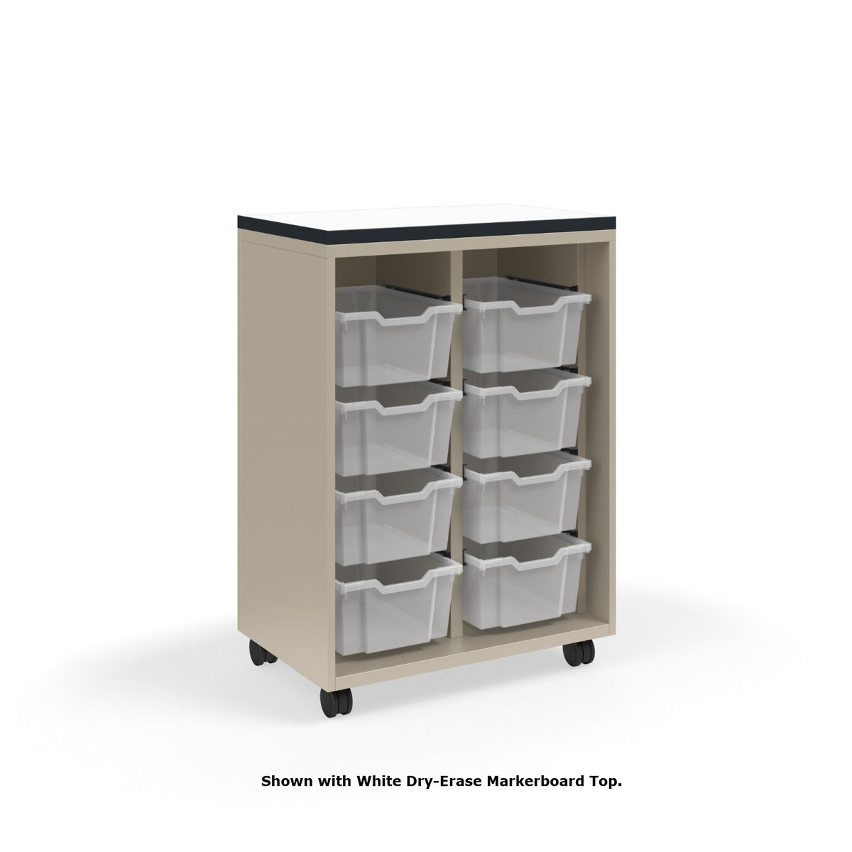 KI Ruckus Tote Storage with Laminate Top, Tall 2-Column Open Unit with (8) 6" Totes, FREE SHIPPING