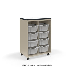 Ruckus Tote Storage with Laminate Top, Tall 2-Column Open Unit with (8) 6" Totes, FREE SHIPPING