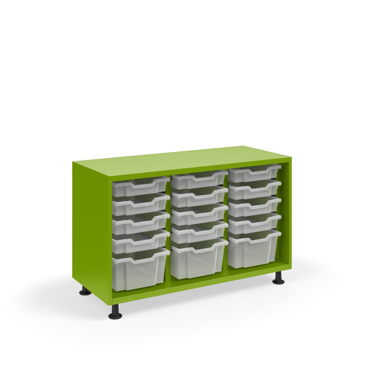 KI Ruckus Tote Storage, Short 3-Column Open Unit with (12) 3" Totes and (3) 6" Totes, FREE SHIPPING