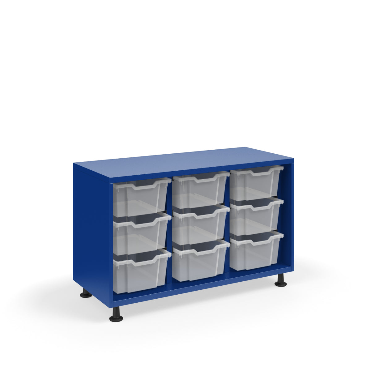 KI Ruckus Tote Storage, Short 3-Column Open Unit with (9) 6" Totes, FREE SHIPPING