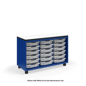 Ruckus Tote Storage with Laminate Top, Short 3-Column Open Unit with (18) 3" Totes, FREE SHIPPING