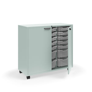 Ruckus Tote Storage, Tall 3-Column Unit with Doors (15) 3" Totes and (6) 6" Totes, FREE SHIPPING