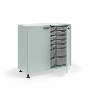 Ruckus Tote Storage, Tall 3-Column Unit with Doors (15) 3" Totes and (6) 6" Totes, FREE SHIPPING