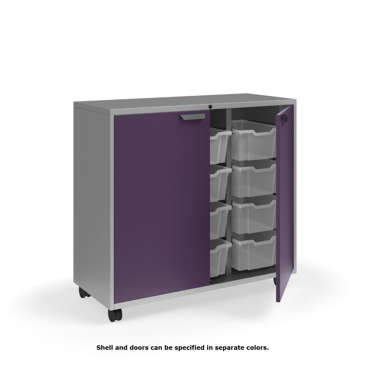 KI Ruckus Tote Storage, Tall 3-Column Unit with Doors and (12) 6" Totes, FREE SHIPPING